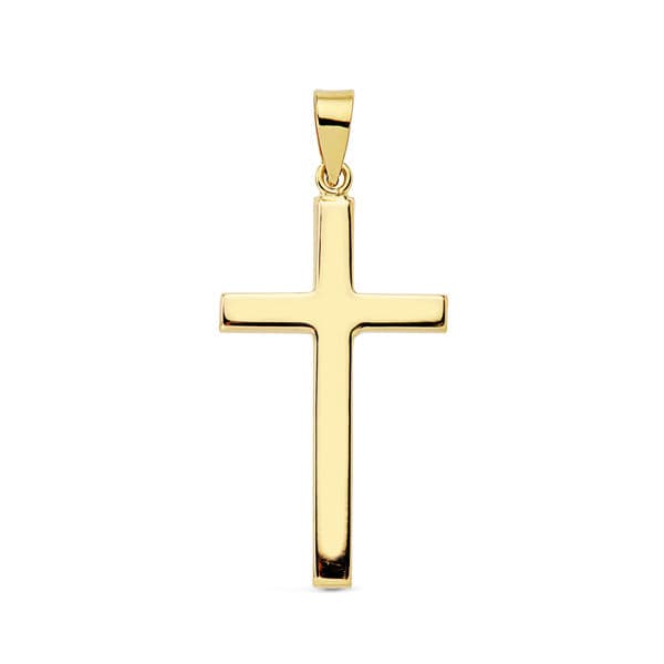 18k cruz oro amarillo lisa palo rectangular 31 × 16 mm