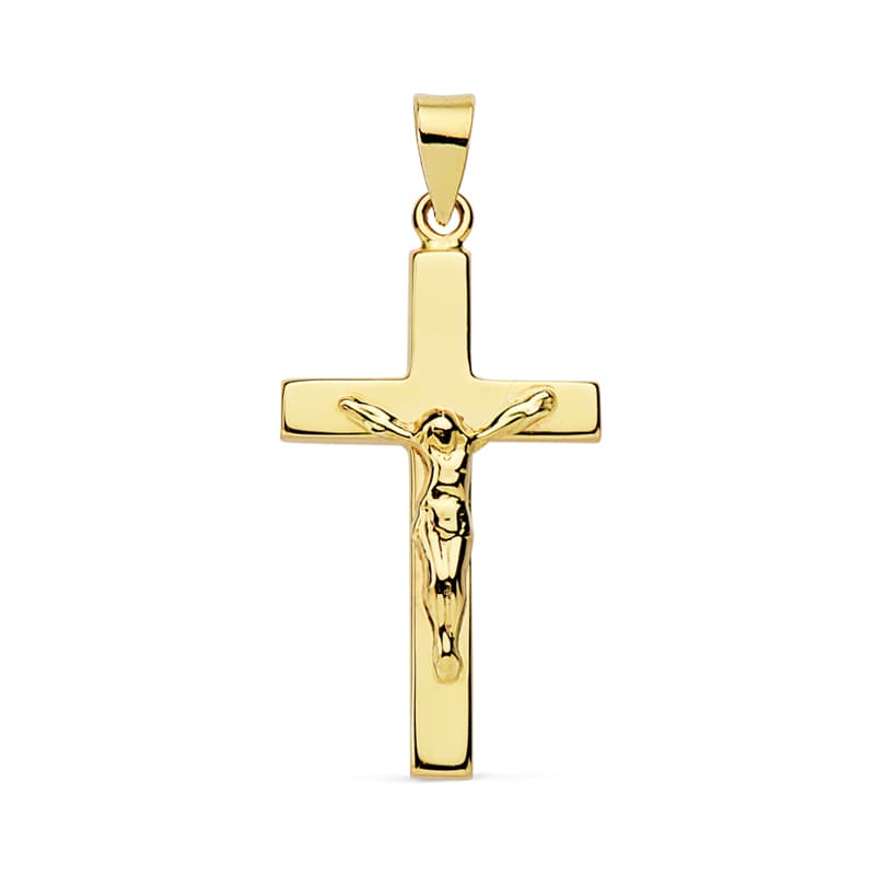 18k cruz oro amarillo con Cristo 23 × 12 mm
