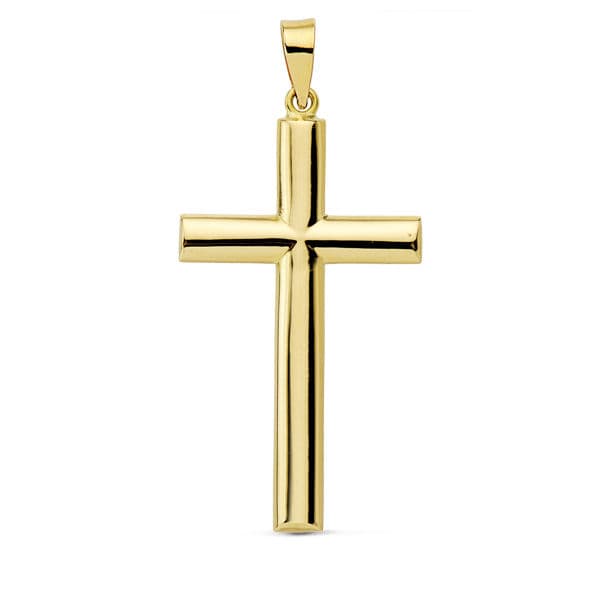 18k cruz oro amarillo lisa palo oval 31 × 17 mm