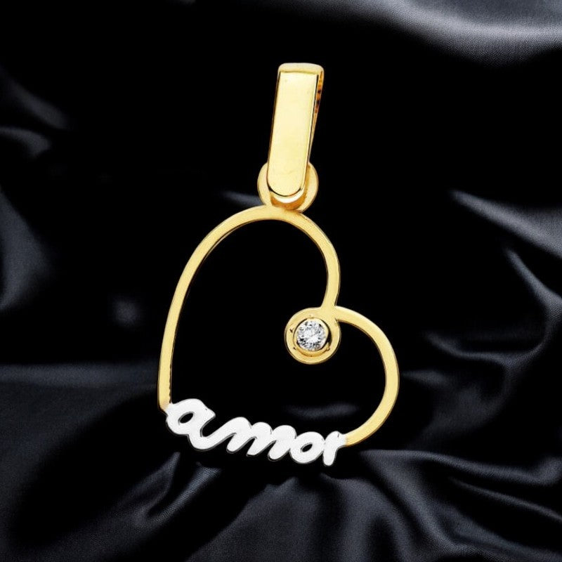 18k colgante oro amarillo corazón amor 14×14 mm