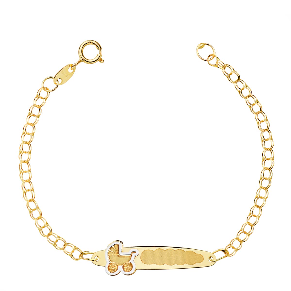 Pulsera Esclava Húngara Carrito Oro Amarillo 13.5cm
