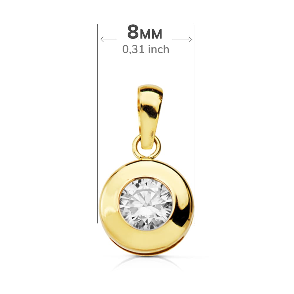 Colgante chatón oro amarillo 8.5 mm. 18k