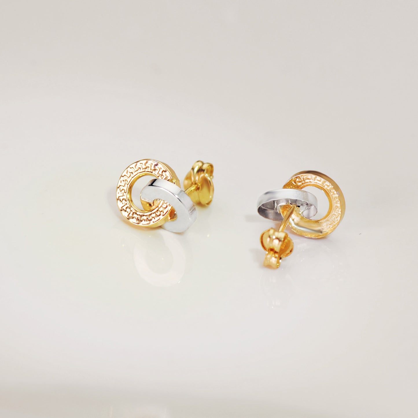 Pendientes doble aro liso y greca 10x7 mm - Joyería Ferraz, Calle Ferraz 27, Moncloa-Aravaca Argüelles Madrid