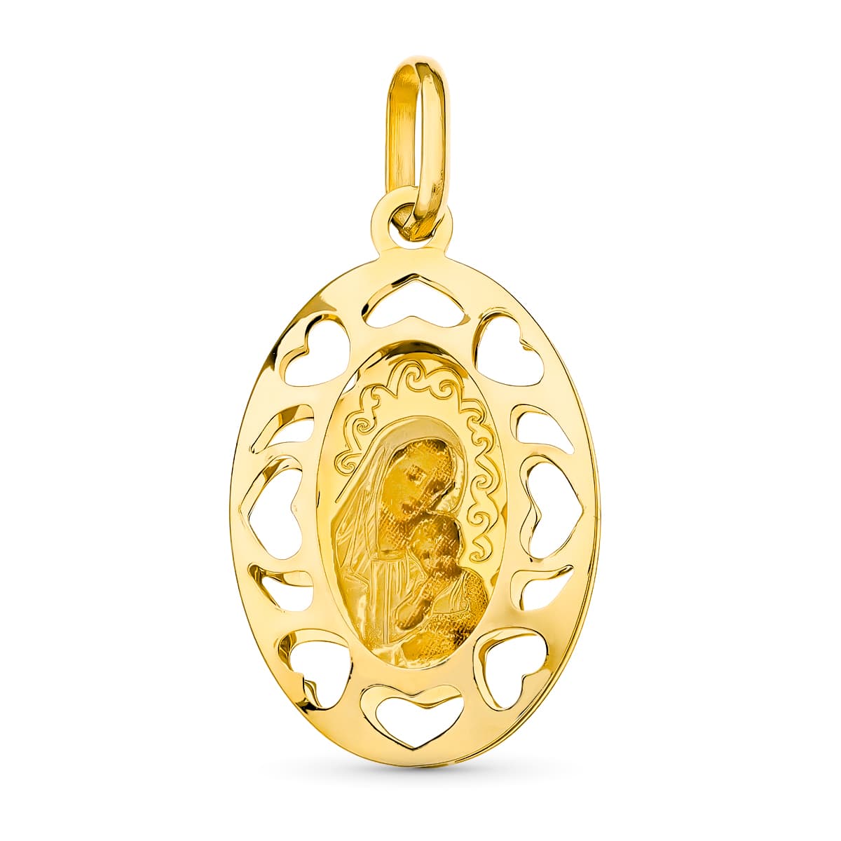 18k medalla oro amarillo esmalte 26 × 16 mm