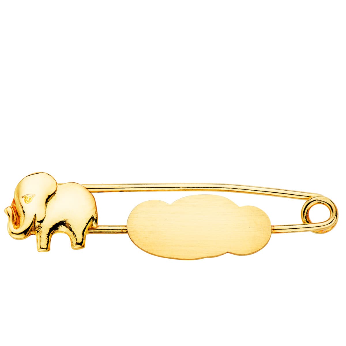 18k alfiler oro amarillo elefante y nube mate 32×8 mm