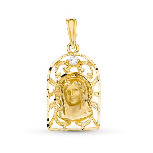 18k medalla oro amarillo virgen niña 21 × 13 mm