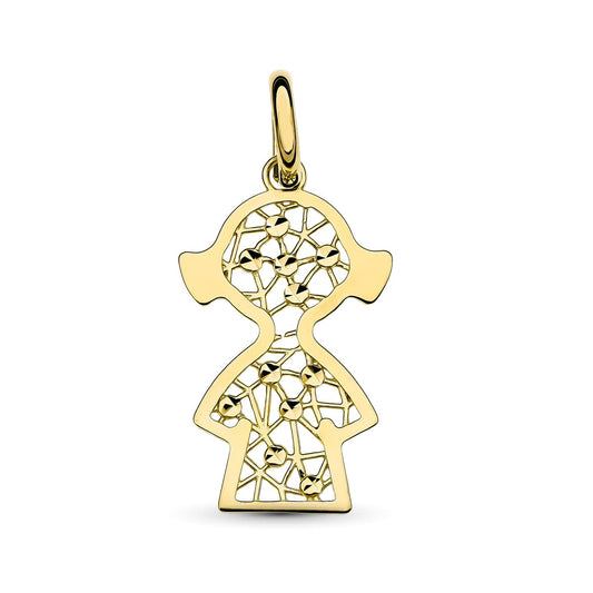 18k colgante oro amarillo niña 29×17 mm