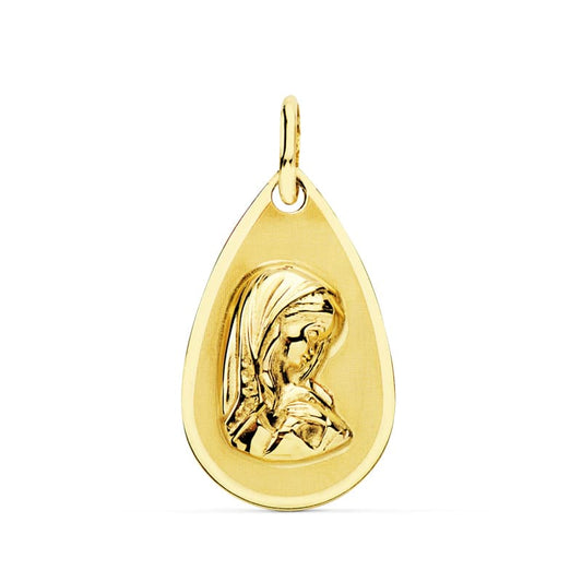 18k medalla oro amarillo virgen niña 19 × 11 mm