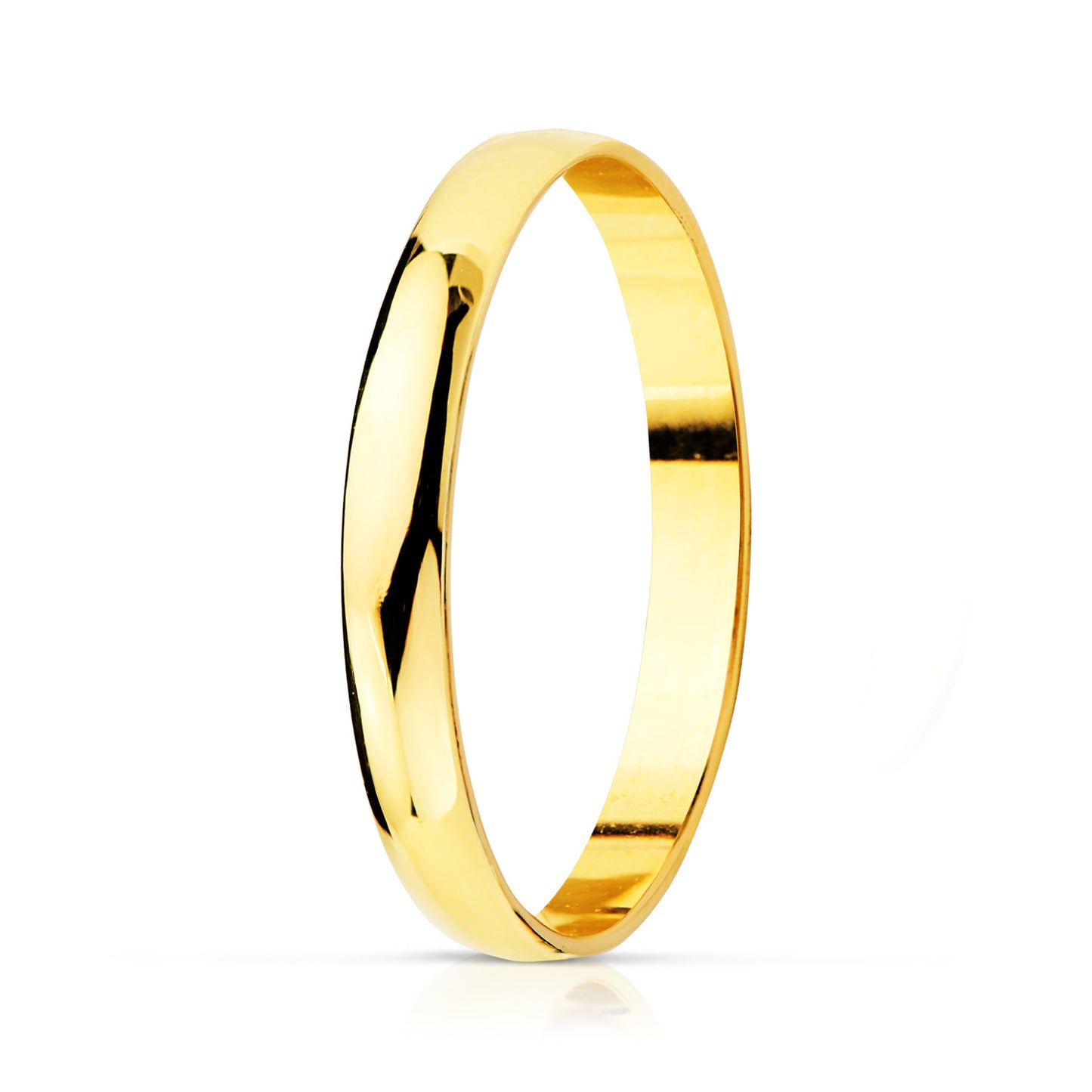 18k alianza oro amarillo lisa brillo. ancho: 2,5 mm