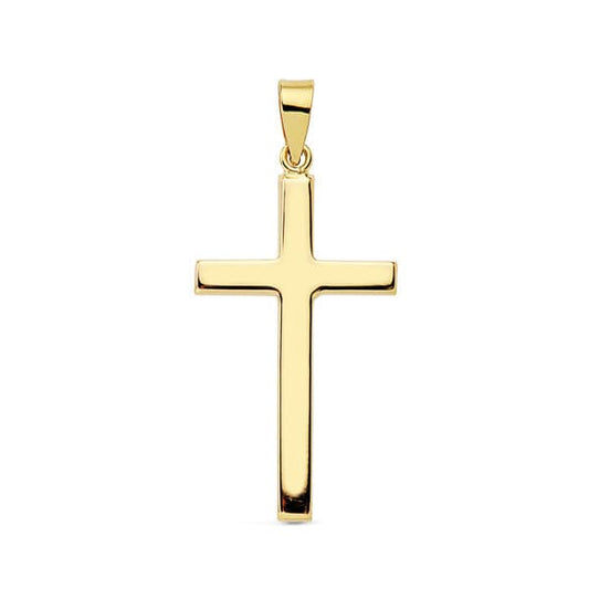 18k cruz oro amarillo lisa palo rectangular 31 × 16 mm
