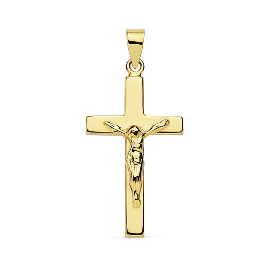 18k cruz oro amarillo con Cristo 23 × 12 mm