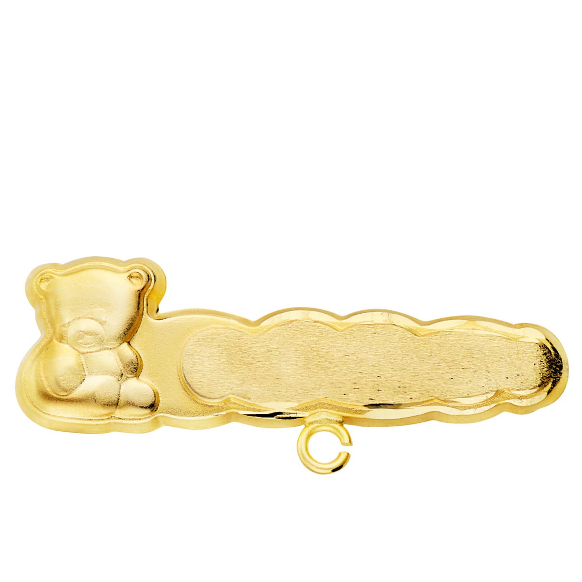 18k alfiler oro amarillo oso tallado 27×9 mm
