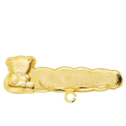18k alfiler oro amarillo oso tallado 27×9 mm