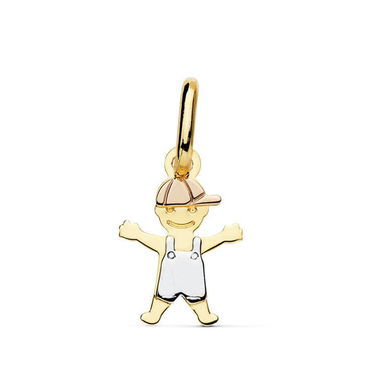 18k colgante oro tricolor niño muñeco 17×12 mm