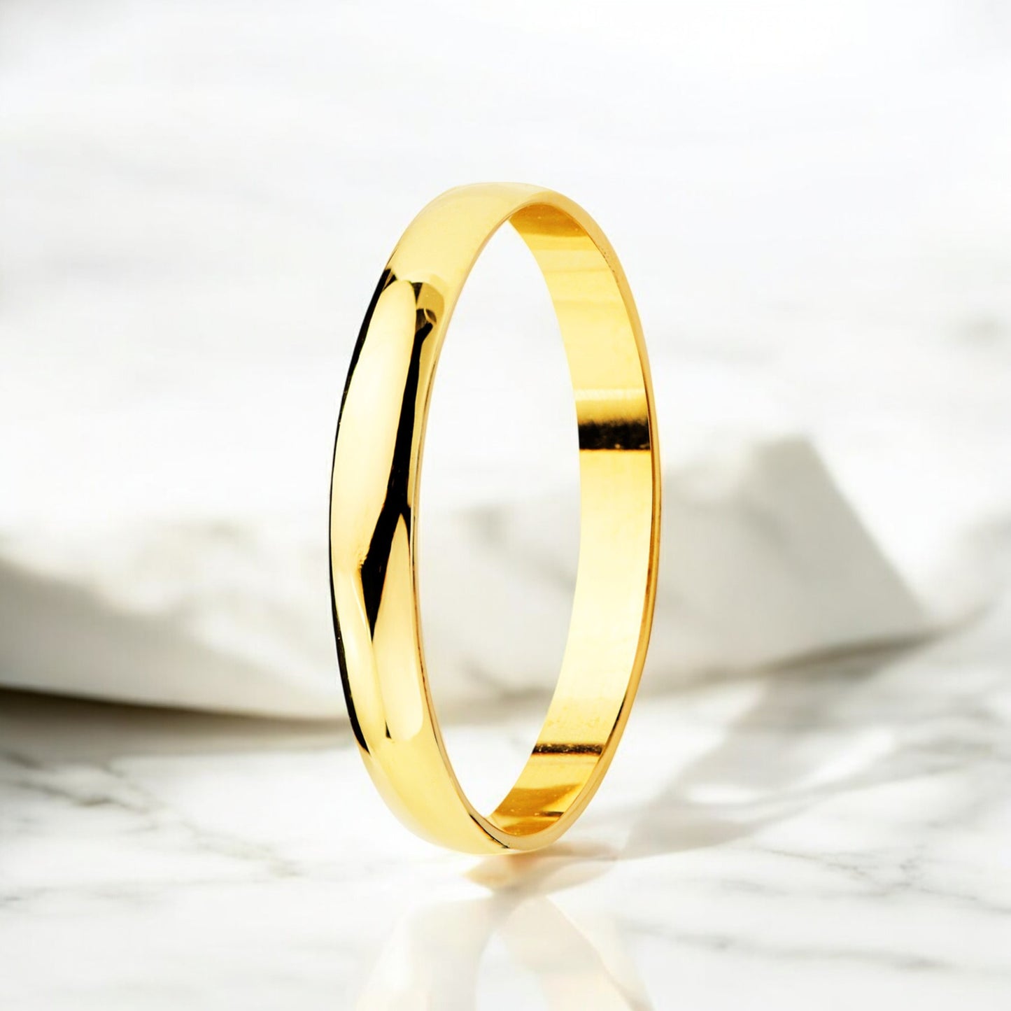 18k alianza oro amarillo lisa brillo. ancho: 2,5 mm