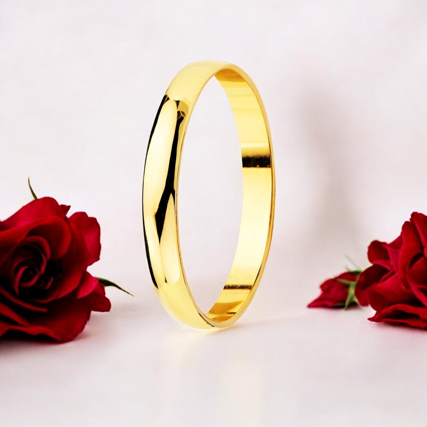 18k alianza oro amarillo lisa brillo. ancho: 2,5 mm