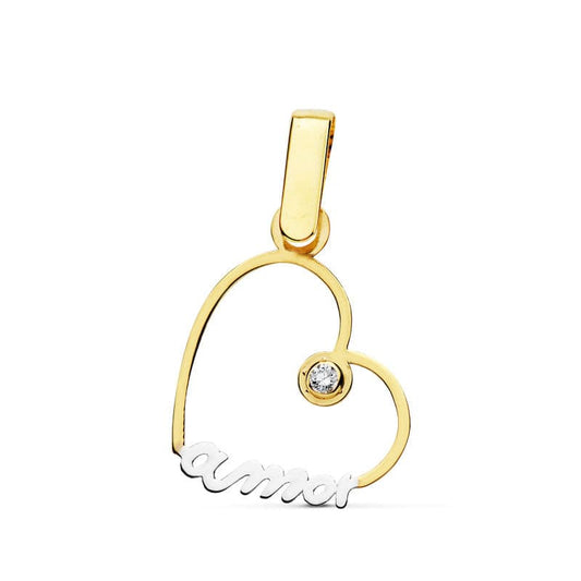 18k colgante oro amarillo corazón amor 14×14 mm