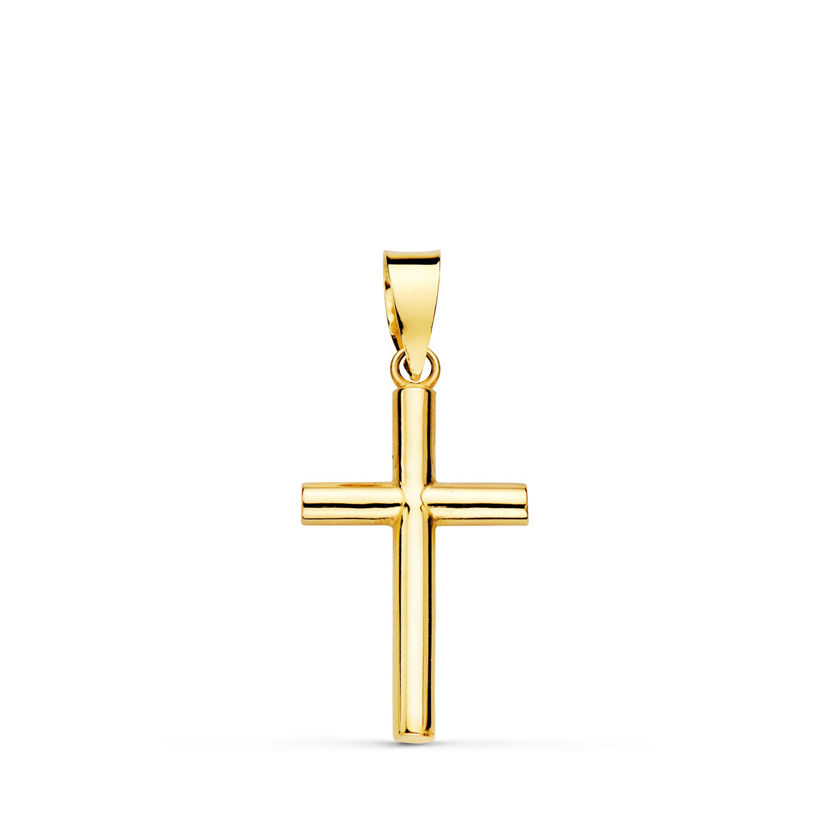 18k cruz oro amarillo lisa tubo hueco 2.5 mm 16 × 11 mm