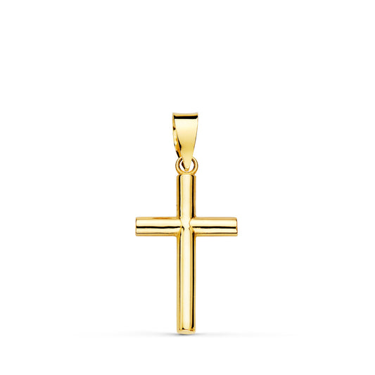 18k cruz oro amarillo lisa tubo hueco 2.5 mm 16 × 11 mm