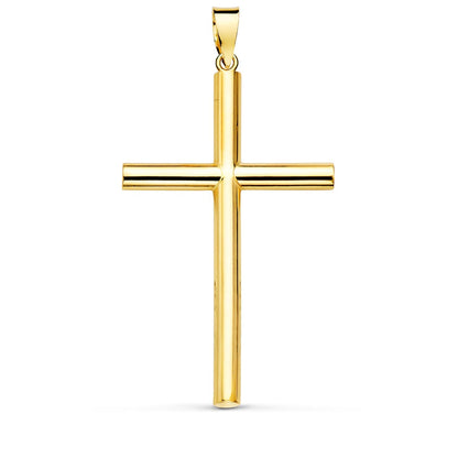18k cruz oro amarillo lisa tubo hueco 3 mm 35 × 22 mm
