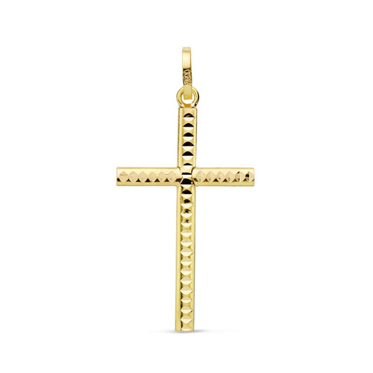 18k cruz oro amarillo tallada 25 × 14 mm