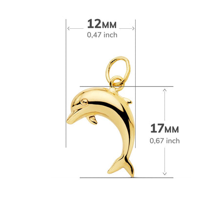 Colgante oro amarillo delfín liso. 18k 17x12 mm