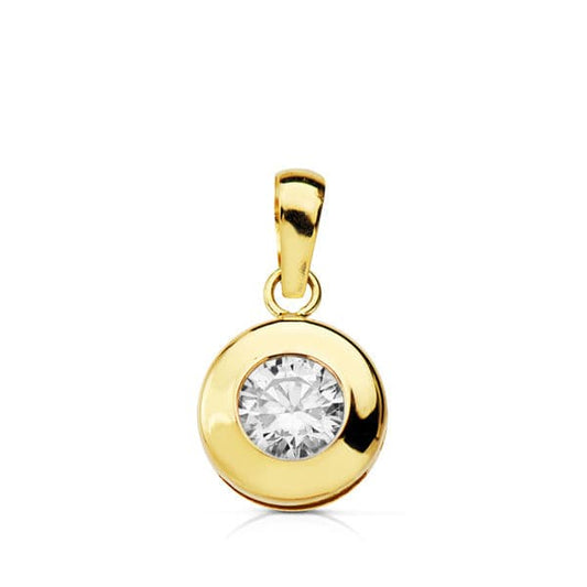 Colgante chatón oro amarillo 8.5 mm. 18k