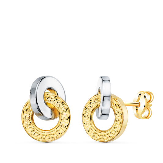 Pendientes doble aro liso y greca 10x7 mm - Joyería Ferraz, Calle Ferraz 27, Moncloa-Aravaca Argüelles Madrid