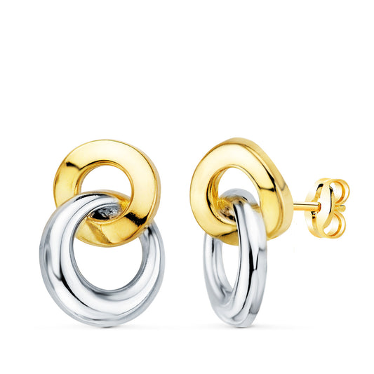 Pendientes doble aro brillo bicolor - Joyería Ferraz, Calle Ferraz 27, Moncloa-Aravaca Argüelles Madrid