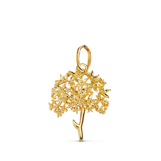 Colgante oro amarillo biznaga tallada. 18k 18x15 mm