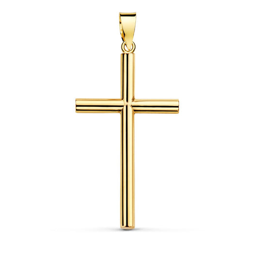 18k cruz oro amarillo hueca lisa 44 × 27 mm
