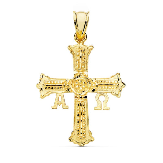 18k cruz oro amarillo de Covadonga mediana 31 × 24 mm