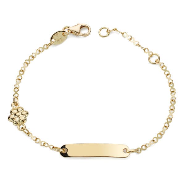 18k pulsera esclava oro amarillo motivo flor 14 cm
