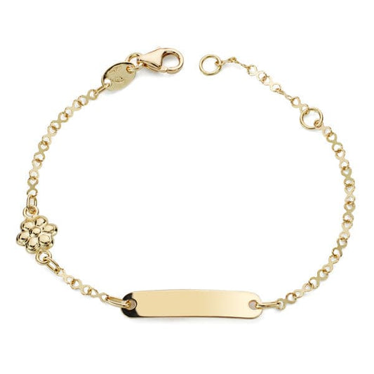 18k pulsera esclava oro amarillo motivo flor 14 cm