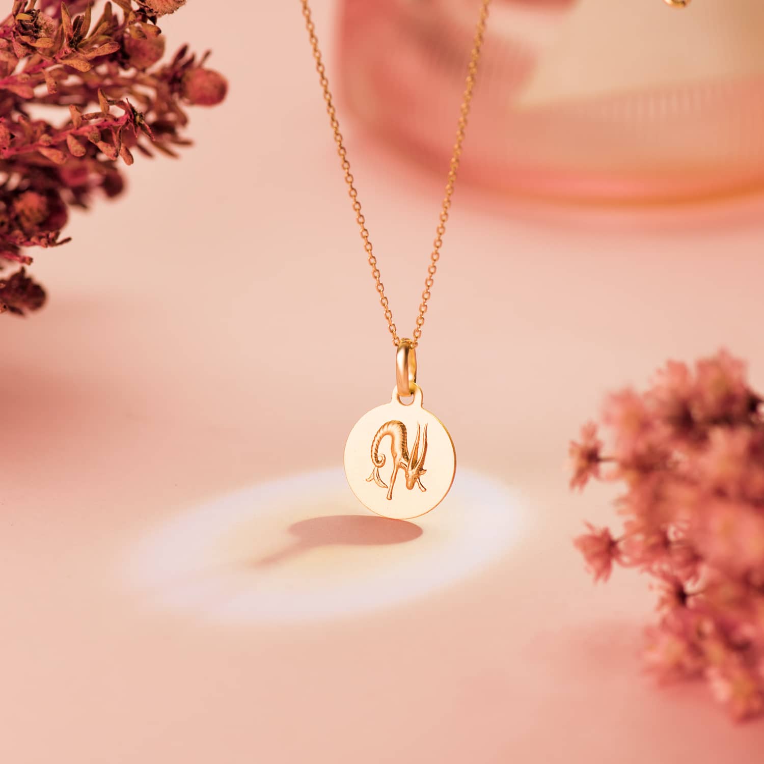edalla de oro amarillo de 18 quilates con el signo zodiacal de Capricornio grabado en relieve, de 13 mm de diametro. Exclusiva de Joyeria Ferraz, expertos en joyeria de lujo, compra de oro y tasaciones en Madrid. Ubicada en Calle Ferraz 27, Moncloa-Aravaca, cerca de Arguelles, Chamberi y Plaza de España. Colgante de oro macizo con acabado matizado, ideal para personas nacidas bajo el signo de Capricornio que buscan un accesorio elegante y con significado astrologico. Compra online con envio a toda España o 