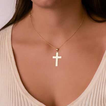 18k cruz oro amarillo brillo y mate sin Cristo 32 × 20 mm