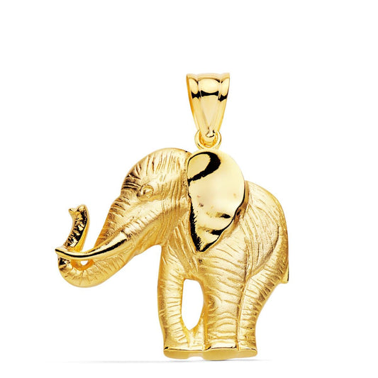Colgante elefante silueta oro amarillo 18k 32×30 mm