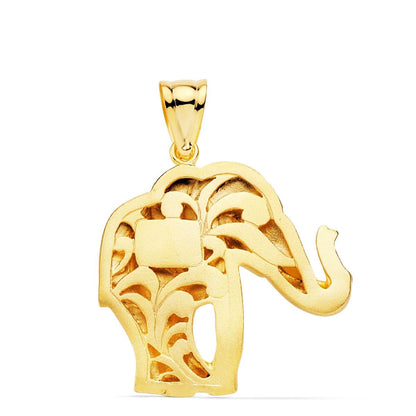 Colgante elefante silueta oro amarillo 18k 32×30 mm